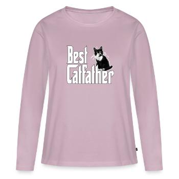 Cat Dad Best Catfather Ever Crazy Cat Father Kitty - Women's Premium Organic Long Sleeve Shirt - dusky pink - Front - Julia (174cm)