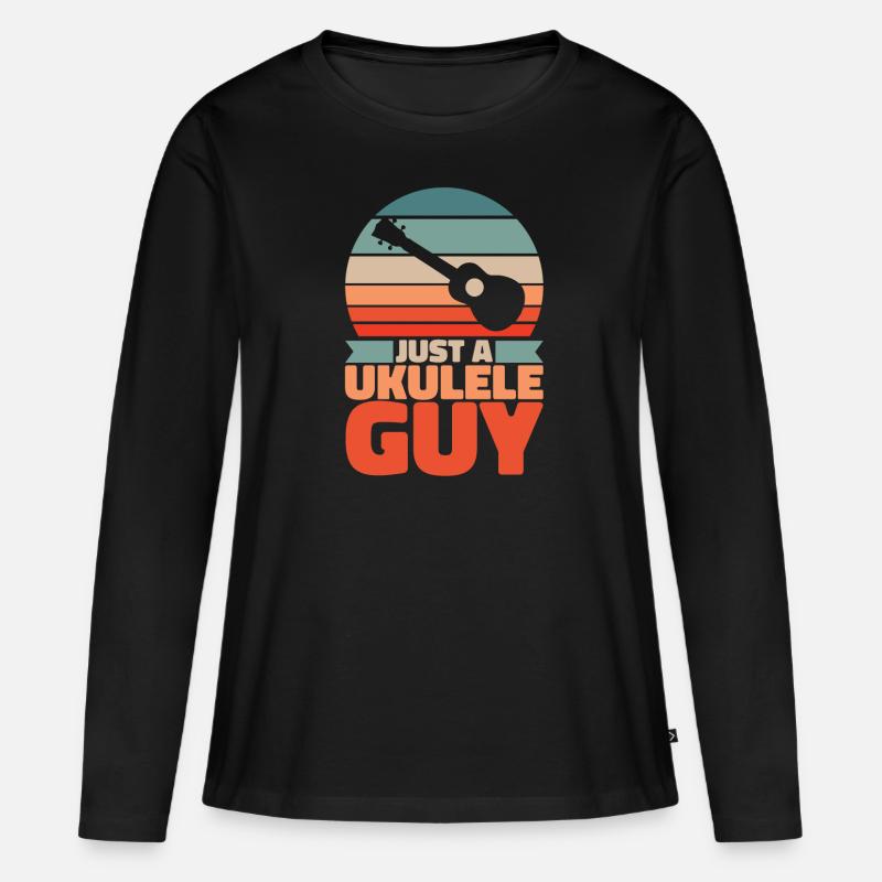 Ukulele Just An Ukulele Guy - Frauen Premium Bio Langarmshirt - Schwarz