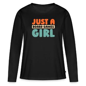 Jeu de société Jeu de société - T-shirt manches longues Premium bio Femme - noir - Devant - Julia (174cm)