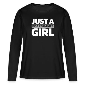 Jeu de société Jeu de société - T-shirt manches longues Premium bio Femme - noir - Devant - Julia (174cm)