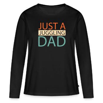 Jongleur Jongleur Juste Un Papa Jongleur - T-shirt manches longues Premium bio Femme - noir - Devant - Julia (174cm)