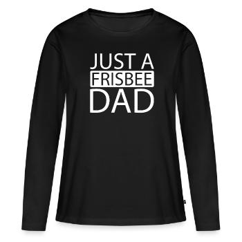 Frisbee Juste un papa de frisbee - T-shirt manches longues Premium bio Femme - noir - Devant - Julia (174cm)
