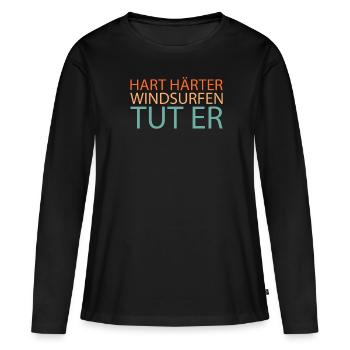 Windsurfen Windsurfer - Frauen Premium Bio Langarmshirt - Schwarz - Vorne - Julia (174cm)