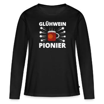 Pionnier du vin chaud - T-shirt manches longues Premium bio Femme - noir - Devant - Julia (174cm)