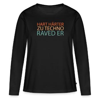 Techno Raver - T-shirt manches longues Premium bio Femme - noir - Devant - Julia (174cm)