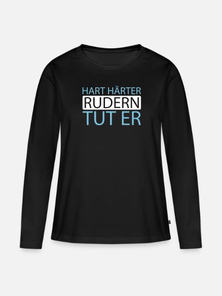 Rudern Ruderer - Frauen Premium Bio Langarmshirt - Schwarz