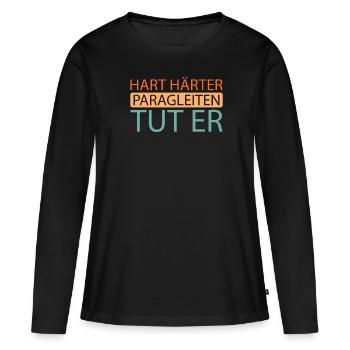 Paragleiter Paragleiten - Frauen Premium Bio Langarmshirt - Schwarz - Vorne - Julia (174cm)