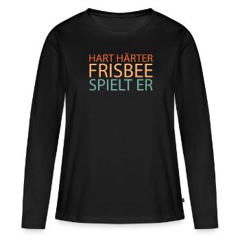Frisbee - T-shirt manches longues Premium bio Femme - noir - Devant - Julia (174cm)