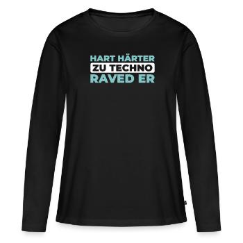 Techno Raver - T-shirt manches longues Premium bio Femme - noir - Devant - Julia (174cm)