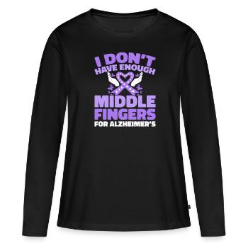 Maladie d’Alzheimer - T-shirt manches longues Premium bio Femme - noir - Devant - Julia (174cm)