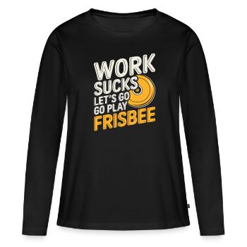 Frisbee - T-shirt manches longues Premium bio Femme - noir - Devant - Julia (174cm)