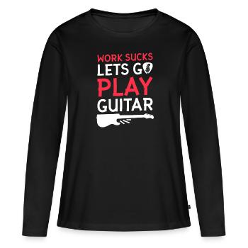 Guitare électrique Guitare électrique - T-shirt manches longues Premium bio Femme - noir - Devant - Julia (174cm)