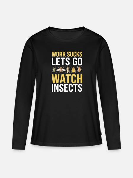 Entomologie Entomoloog Insect - Vrouwen Premium Bio shirt met lange mouwen - zwart