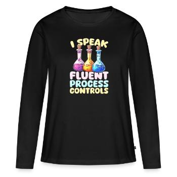 Opérateurs chimiques - T-shirt manches longues Premium bio Femme - noir - Devant - Julia (174cm)