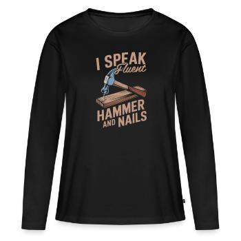 Charpentier, Charpentier, Charpentier - T-shirt manches longues Premium bio Femme - noir - Devant - Julia (174cm)
