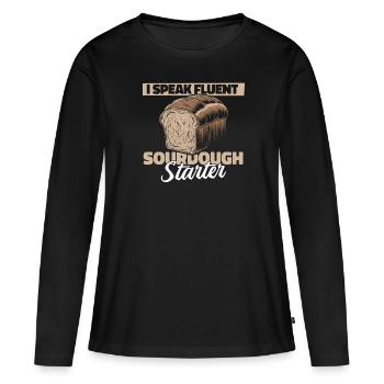 Bäcker - Frauen Premium Bio Langarmshirt - Schwarz - Vorne - Julia (174cm)