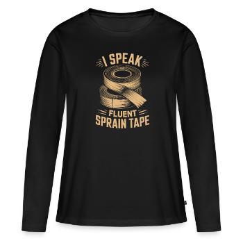Trainer - Frauen Premium Bio Langarmshirt - Schwarz - Vorne - Julia (174cm)