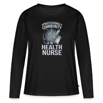 Community nurse - Women's Premium Organic Long Sleeve Shirt - black - Front - Julia (174cm)