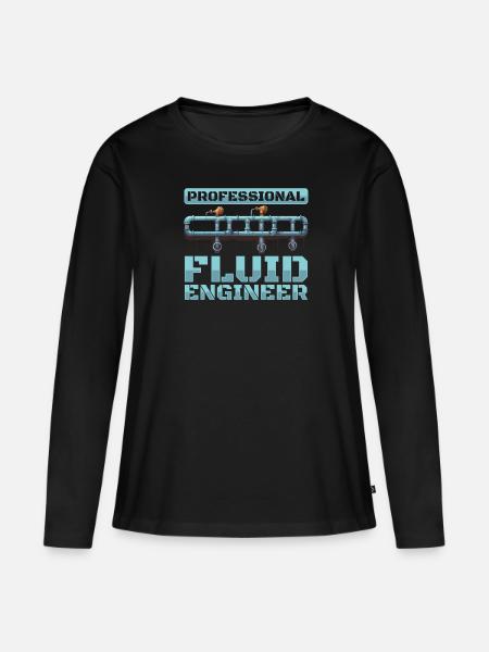 Wasserbauingenieur - Frauen Premium Bio Langarmshirt - Schwarz
