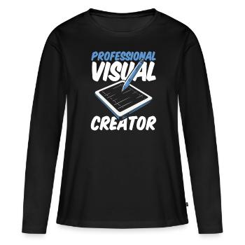 Grafikdesigner - Frauen Premium Bio Langarmshirt - Schwarz - Vorne - Julia (174cm)