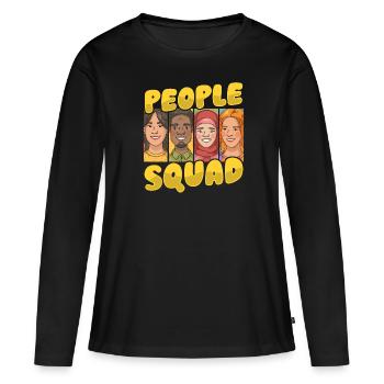 Hausfrau Kader - Frauen Premium Bio Langarmshirt - Schwarz - Vorne - Julia (174cm)