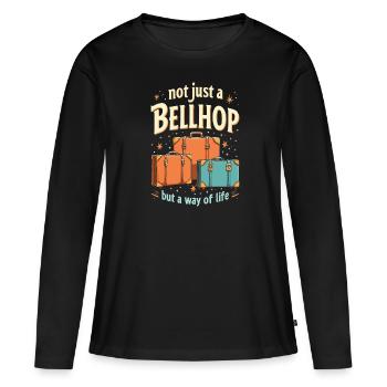 Chasseur - T-shirt manches longues Premium bio Femme - noir - Devant - Julia (174cm)