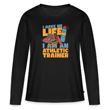 Trainer - Frauen Premium Bio Langarmshirt - Schwarz - Vorne - Julia (174cm)