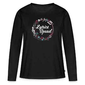 Texter Kader - Frauen Premium Bio Langarmshirt - Schwarz - Vorne - Julia (174cm)