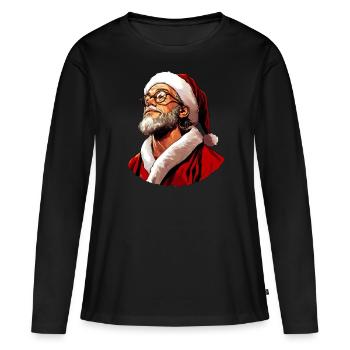 Le Noël de Jésus - T-shirt manches longues Premium bio Femme - noir - Devant - Julia (174cm)
