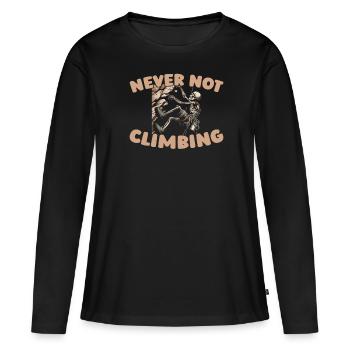 Klettern Kletterer - Frauen Premium Bio Langarmshirt - Schwarz - Vorne - Julia (174cm)