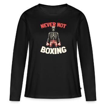 Boxen Boxer - Frauen Premium Bio Langarmshirt - Schwarz - Vorne - Julia (174cm)