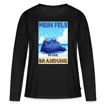 Mein Fels in der Brandung - deutsche Version - Frauen Premium Bio Langarmshirt - Schwarz - Vorne - Julia (174cm)