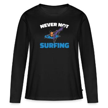 Windsurfen Windsurfer - Frauen Premium Bio Langarmshirt - Schwarz - Vorne - Julia (174cm)
