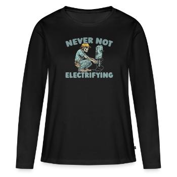 Electrician Electronics Technician - Women's Premium Organic Long Sleeve Shirt - black - Front - Julia (174cm)