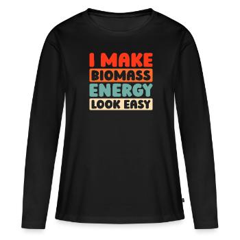 Blogger Blogging - Women's Premium Organic Long Sleeve Shirt - black - Front - Julia (174cm)