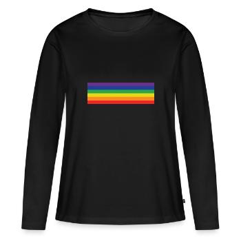 Drapeau arc-en-ciel - T-shirt manches longues Premium bio Femme - noir - Devant - Julia (174cm)