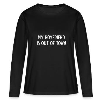 Saint-Valentin Filles Célibataires Drôle Gag Cadeaux Boyfr - T-shirt manches longues Premium bio Femme - noir - Devant - Julia (174cm)