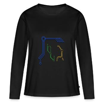 digitale Spielerei - Frauen Premium Bio Langarmshirt - Schwarz - Vorne - Julia (174cm)