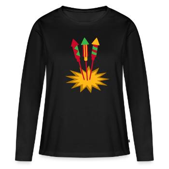 Rocket Fireworks Pyro - Women's Premium Organic Long Sleeve Shirt - black - Front - Julia (174cm)