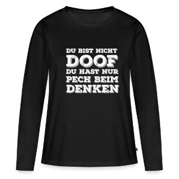 Tu n'es pas un cadeau idiot - T-shirt manches longues Premium bio Femme - noir - Devant - Julia (174cm)