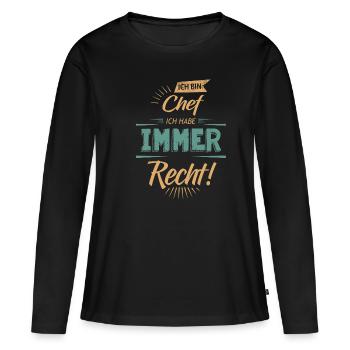 Ich bin der Chef - Frauen Premium Bio Langarmshirt - Schwarz - Vorne - Julia (174cm)