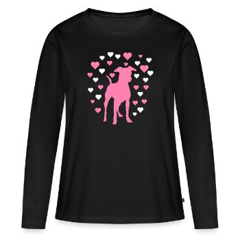 Pinscher - T-shirt manches longues Premium bio Femme - noir - Devant - Julia (174cm)
