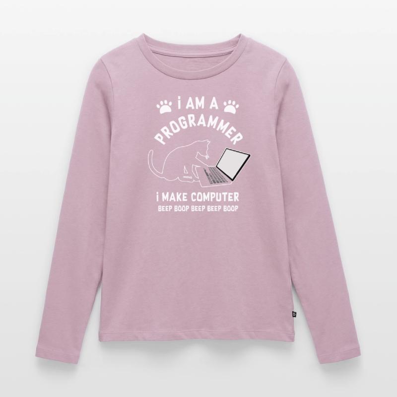 Programmer Cat Programmierer Computer Katze Frauen Premium Bio Langarmshirt