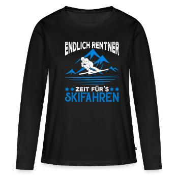 Endlich Rentner Zeit für's Skifahren Ski Rente - Frauen Premium Bio Langarmshirt - Schwarz - Vorne - Julia (174cm)
