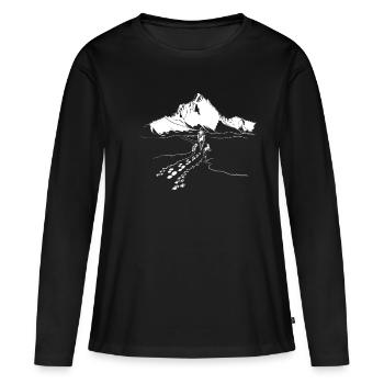 Berge Hund Wandern Gassi Kinder Hunde Geschenk - Frauen Premium Bio Langarmshirt - Schwarz - Vorne - Julia (174cm)