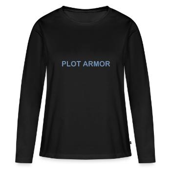 Lustige Sprüche über Plot Armor im Kino - Frauen Premium Bio Langarmshirt - Schwarz - Vorne - Julia (174cm)