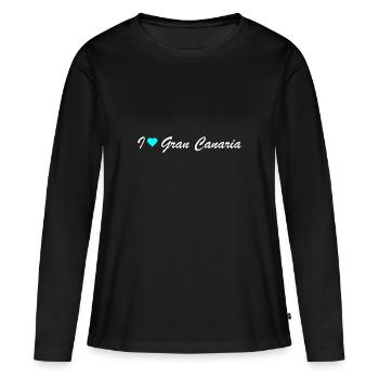 Gran Canaria - Frauen Premium Bio Langarmshirt - Schwarz - Vorne - Julia (174cm)