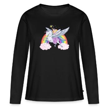Fairy Girl - T-shirt manches longues Premium bio Femme - noir - Devant - Julia (174cm)