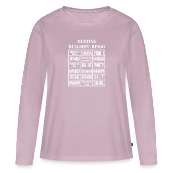 Bullshit Bingo Meeting Spaß - Frauen Premium Bio Langarmshirt - Altrosa - Vorne - Julia (174cm)