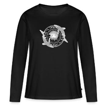 Weißspitzenhochseehaie Hawaiianisch Polynesisch - Frauen Premium Bio Langarmshirt - Schwarz - Vorne - Julia (174cm)